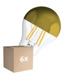 Mehrfachpackung 6x Osram Classic LED E27 Birne Fadenlampe Spiegel Gold 4W 400lm - 827 Extra Warmweiß | Ersatz Für 35W