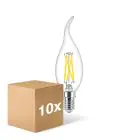 Mehrfachpackung 10x Philips MASTER LED E14 Gebogen-tip Kerze Fadenlampe Klar 2.5W 340lm - 922-927 Dim To Warm | Höchste Farbwiedergabe - Dimmbar - Ersatz Für 25W