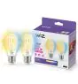 Pack duo 2x WiZ Smart LED E27 Poire Filament 7W 806lm | Meilleur Rendu De Couleur - Dimmable - Remplacement 60W